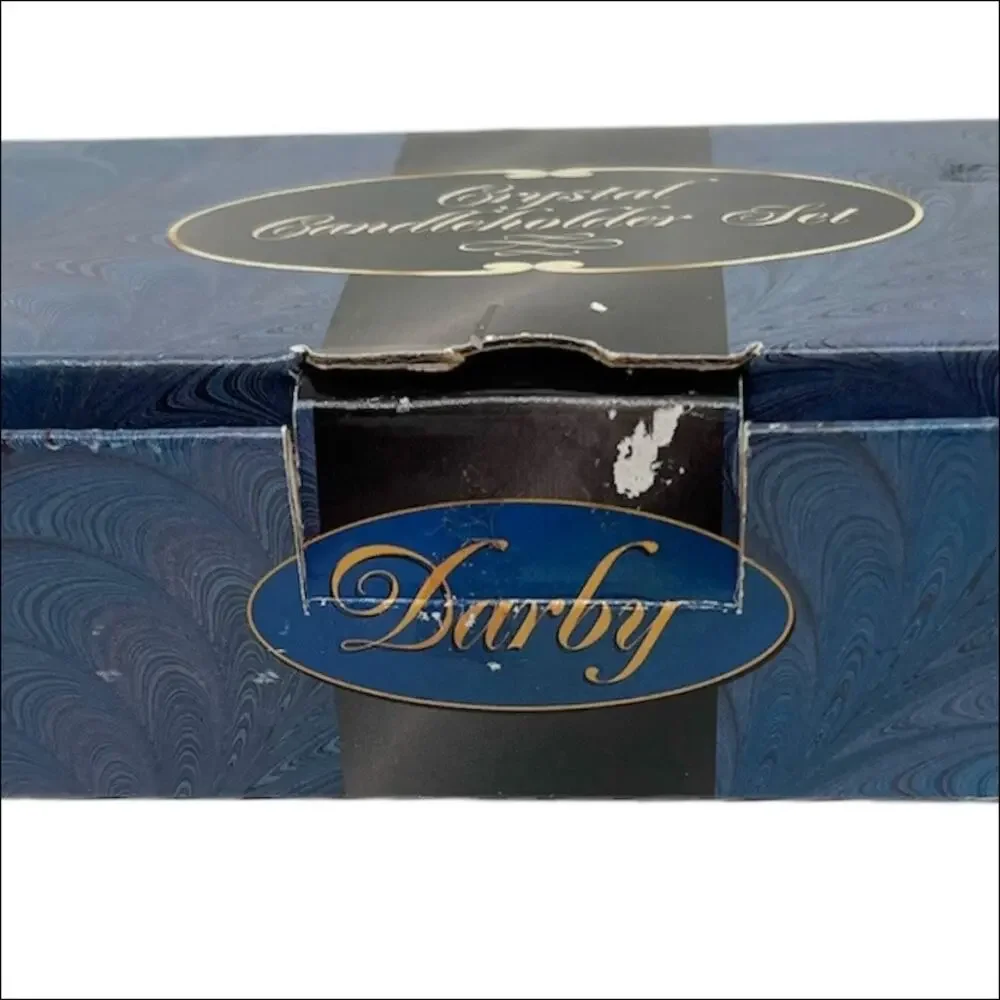 New in Box Darby Crystal Candleholders Set of 2 NIB